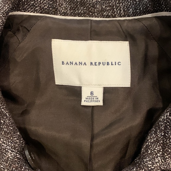 Banana Republic brown wool tweed pea coat size 6 - Picture 2 of 5